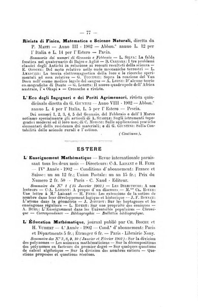 Bollettino di matematica giornale scientifico didattico per l'incremento degli studi matematici nelle scuole medie