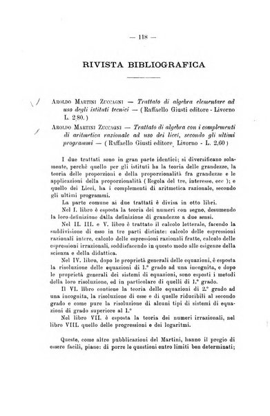 Bollettino di matematica giornale scientifico didattico per l'incremento degli studi matematici nelle scuole medie