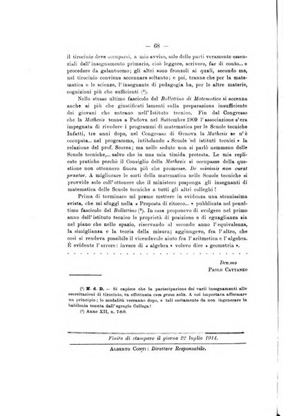 Bollettino di matematica giornale scientifico didattico per l'incremento degli studi matematici nelle scuole medie