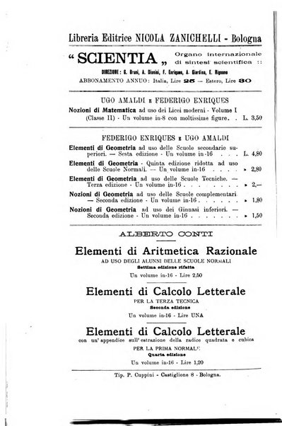 Bollettino di matematica giornale scientifico didattico per l'incremento degli studi matematici nelle scuole medie