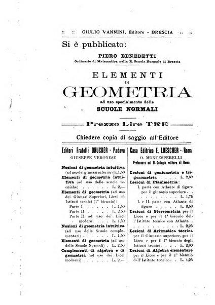 Bollettino di matematica giornale scientifico didattico per l'incremento degli studi matematici nelle scuole medie