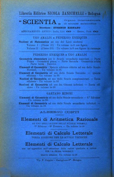 Bollettino di matematica giornale scientifico didattico per l'incremento degli studi matematici nelle scuole medie