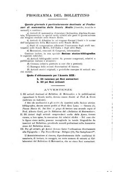 Bollettino di matematica giornale scientifico didattico per l'incremento degli studi matematici nelle scuole medie