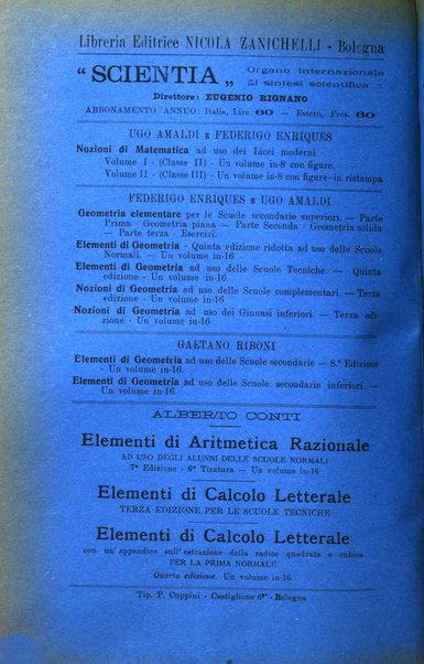 Bollettino di matematica giornale scientifico didattico per l'incremento degli studi matematici nelle scuole medie