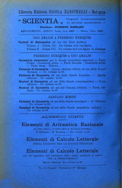 Bollettino di matematica giornale scientifico didattico per l'incremento degli studi matematici nelle scuole medie