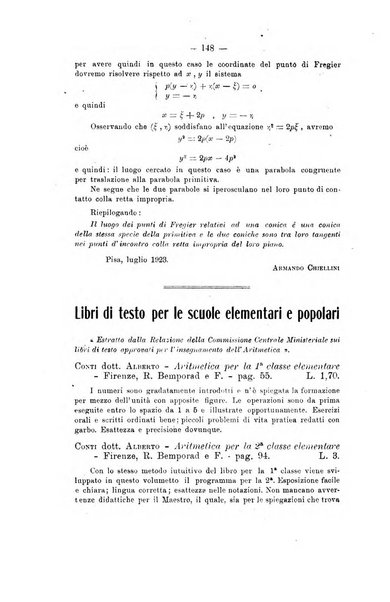 Bollettino di matematica giornale scientifico didattico per l'incremento degli studi matematici nelle scuole medie