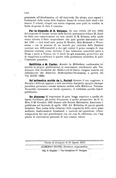 Bollettino di matematica giornale scientifico didattico per l'incremento degli studi matematici nelle scuole medie