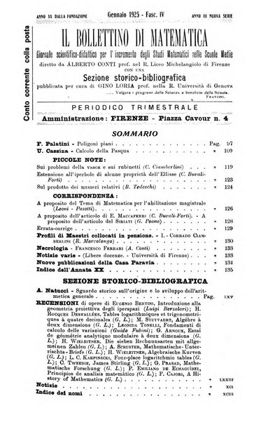 Bollettino di matematica giornale scientifico didattico per l'incremento degli studi matematici nelle scuole medie