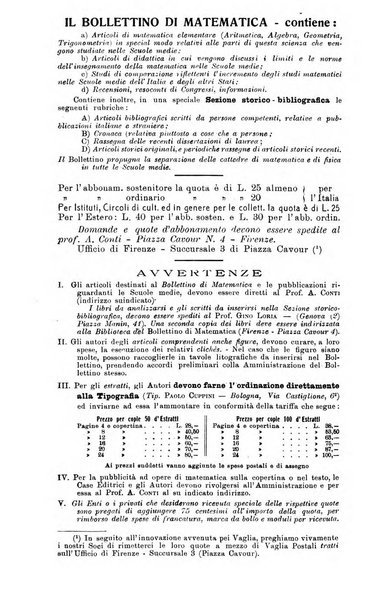 Bollettino di matematica giornale scientifico didattico per l'incremento degli studi matematici nelle scuole medie