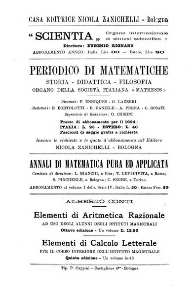 Bollettino di matematica giornale scientifico didattico per l'incremento degli studi matematici nelle scuole medie