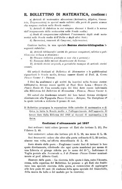 Bollettino di matematica giornale scientifico didattico per l'incremento degli studi matematici nelle scuole medie