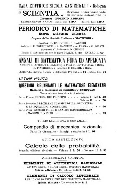 Bollettino di matematica giornale scientifico didattico per l'incremento degli studi matematici nelle scuole medie