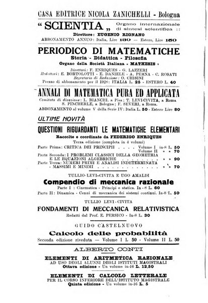 Bollettino di matematica giornale scientifico didattico per l'incremento degli studi matematici nelle scuole medie