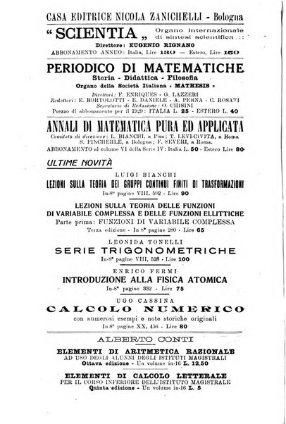 Bollettino di matematica giornale scientifico didattico per l'incremento degli studi matematici nelle scuole medie