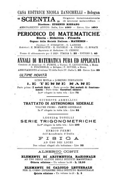 Bollettino di matematica giornale scientifico didattico per l'incremento degli studi matematici nelle scuole medie