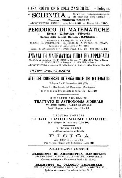 Bollettino di matematica giornale scientifico didattico per l'incremento degli studi matematici nelle scuole medie