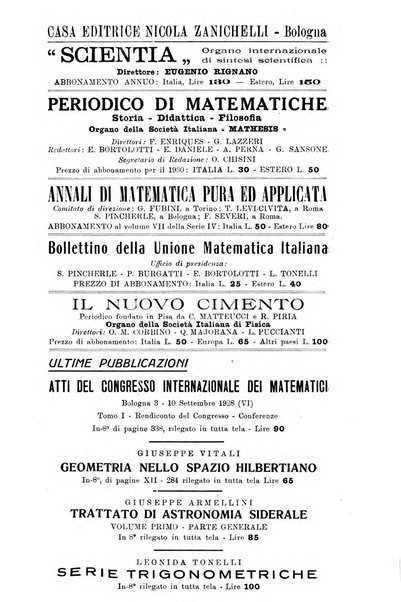 Bollettino di matematica giornale scientifico didattico per l'incremento degli studi matematici nelle scuole medie