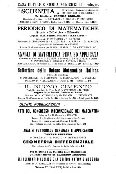 Bollettino di matematica giornale scientifico didattico per l'incremento degli studi matematici nelle scuole medie