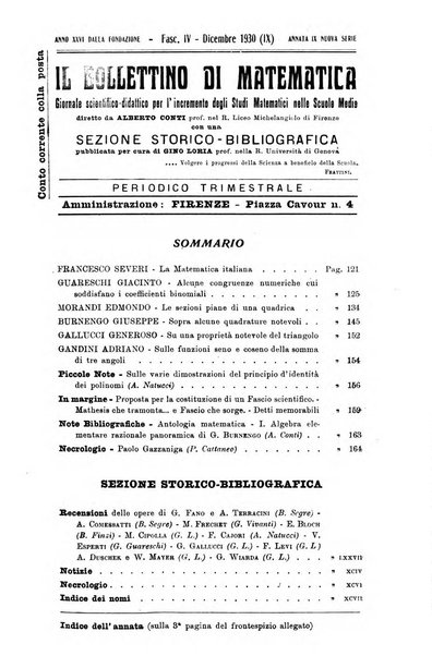 Bollettino di matematica giornale scientifico didattico per l'incremento degli studi matematici nelle scuole medie