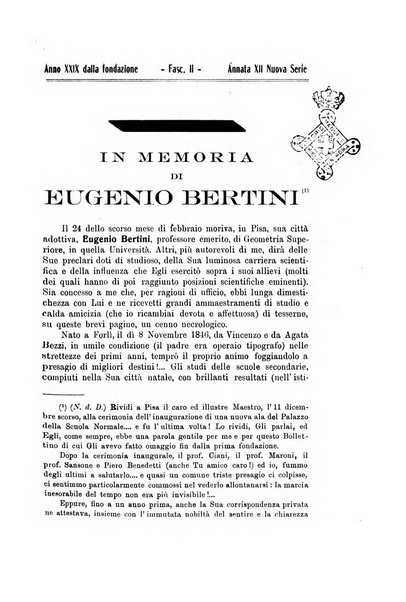 Bollettino di matematica giornale scientifico didattico per l'incremento degli studi matematici nelle scuole medie