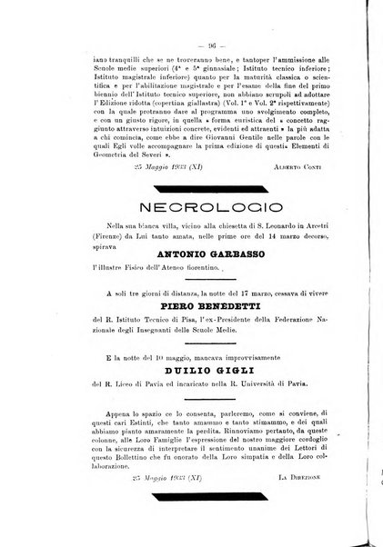 Bollettino di matematica giornale scientifico didattico per l'incremento degli studi matematici nelle scuole medie