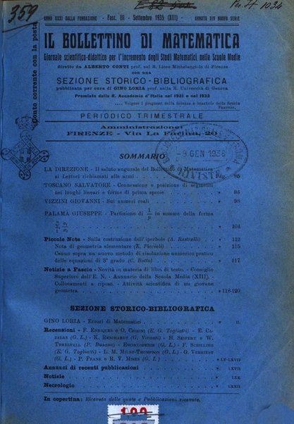 Bollettino di matematica giornale scientifico didattico per l'incremento degli studi matematici nelle scuole medie