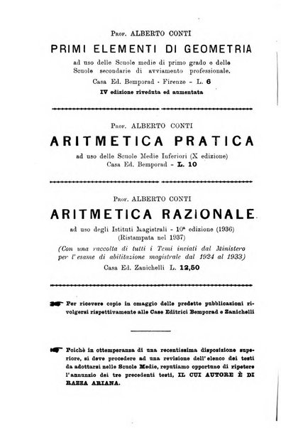 Bollettino di matematica giornale scientifico didattico per l'incremento degli studi matematici nelle scuole medie