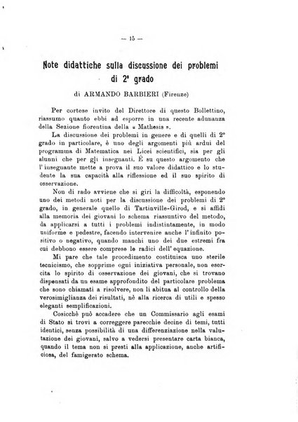 Bollettino di matematica giornale scientifico didattico per l'incremento degli studi matematici nelle scuole medie