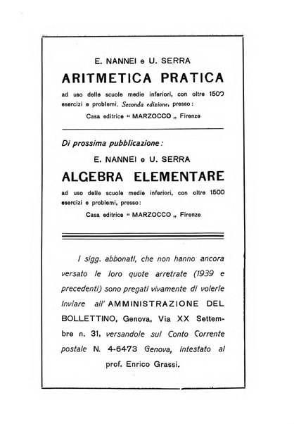 Bollettino di matematica giornale scientifico didattico per l'incremento degli studi matematici nelle scuole medie