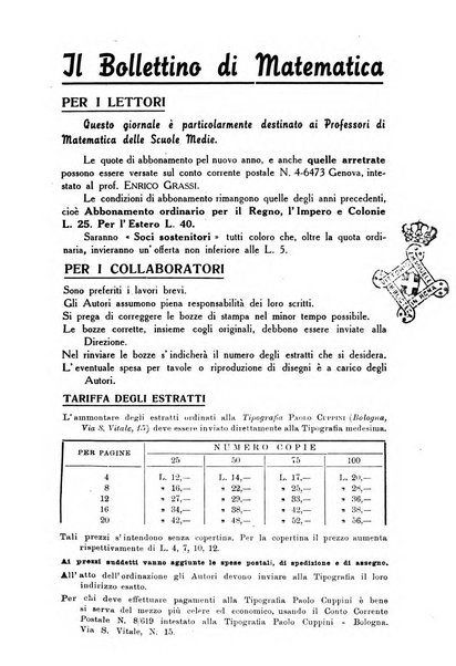 Bollettino di matematica giornale scientifico didattico per l'incremento degli studi matematici nelle scuole medie