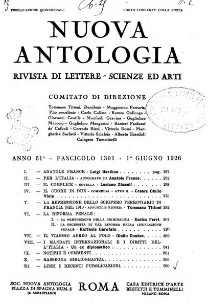 Nuova Antologia rivista di lettere, scienze ed arti