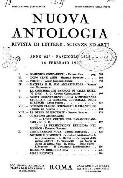Nuova Antologia rivista di lettere, scienze ed arti