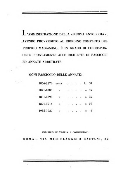 Nuova Antologia rivista di lettere, scienze ed arti