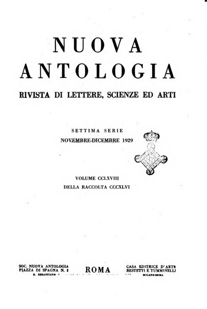 Nuova Antologia rivista di lettere, scienze ed arti