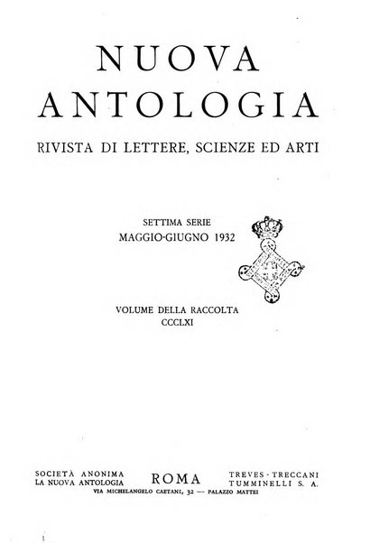 Nuova Antologia rivista di lettere, scienze ed arti