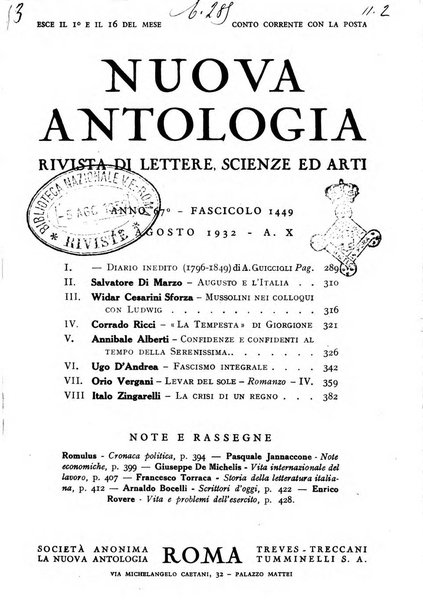 Nuova Antologia rivista di lettere, scienze ed arti