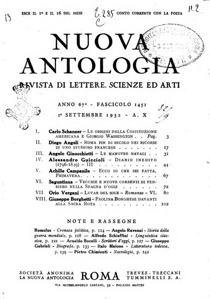 Nuova Antologia rivista di lettere, scienze ed arti