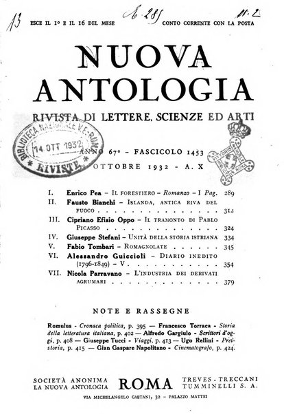 Nuova Antologia rivista di lettere, scienze ed arti