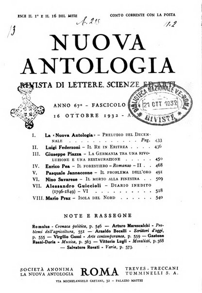 Nuova Antologia rivista di lettere, scienze ed arti