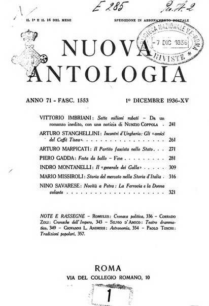 Nuova Antologia rivista di lettere, scienze ed arti