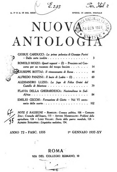 Nuova Antologia rivista di lettere, scienze ed arti