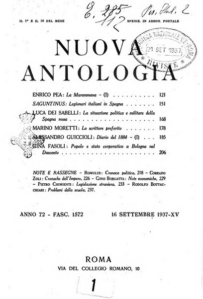 Nuova Antologia rivista di lettere, scienze ed arti