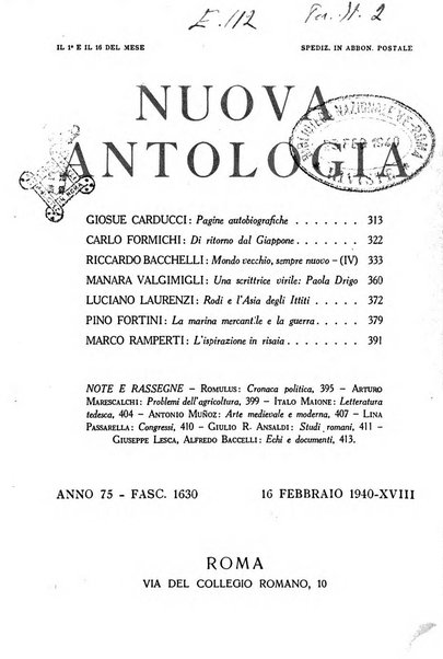 Nuova Antologia rivista di lettere, scienze ed arti