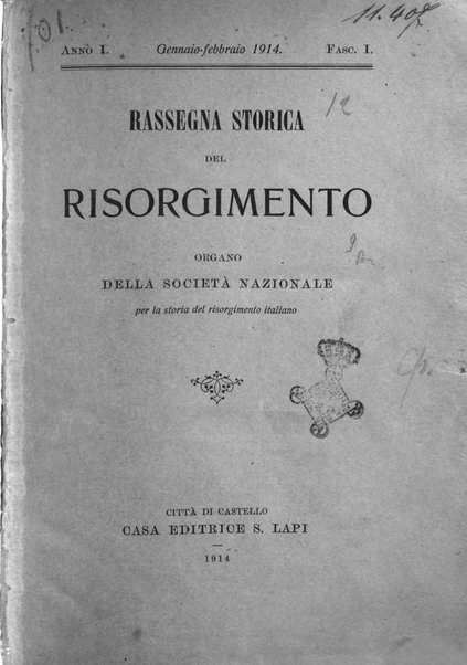 Rassegna storica del Risorgimento organo della Società nazionale per la storia del Risorgimento italiano