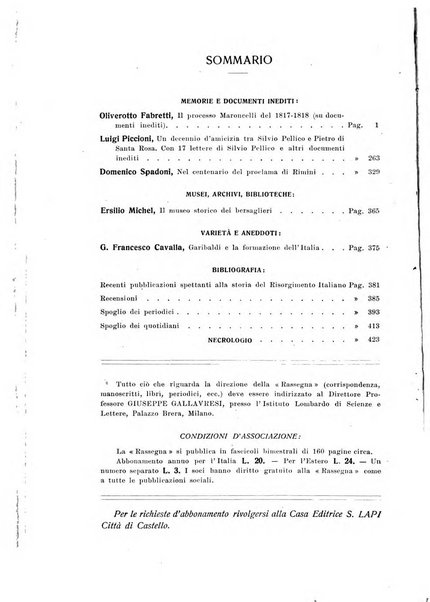 Rassegna storica del Risorgimento organo della Società nazionale per la storia del Risorgimento italiano