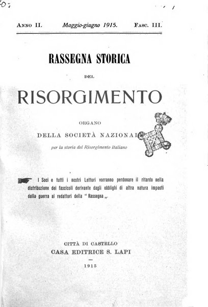 Rassegna storica del Risorgimento organo della Società nazionale per la storia del Risorgimento italiano