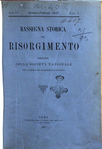 Rassegna storica del Risorgimento organo della Società nazionale per la storia del Risorgimento italiano