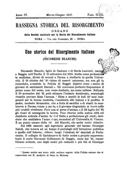 Rassegna storica del Risorgimento organo della Società nazionale per la storia del Risorgimento italiano