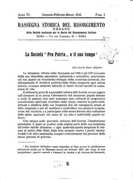 Rassegna storica del Risorgimento organo della Società nazionale per la storia del Risorgimento italiano