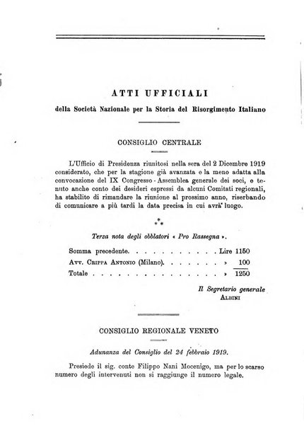 Rassegna storica del Risorgimento organo della Società nazionale per la storia del Risorgimento italiano